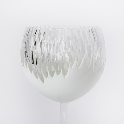Lot 180 - Group of Ajka Crystal Co. Modern Fabergé 'Antarctica' Pattern White Overlay Glass Drinking Glasses