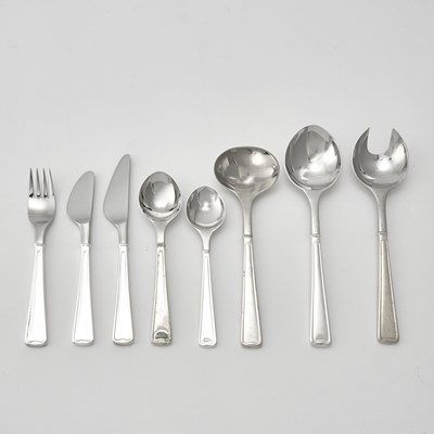 Lot 127 - Georg Jensen Sterling Silver and Stainless Steel 'Koppel' Pattern Flatware Service