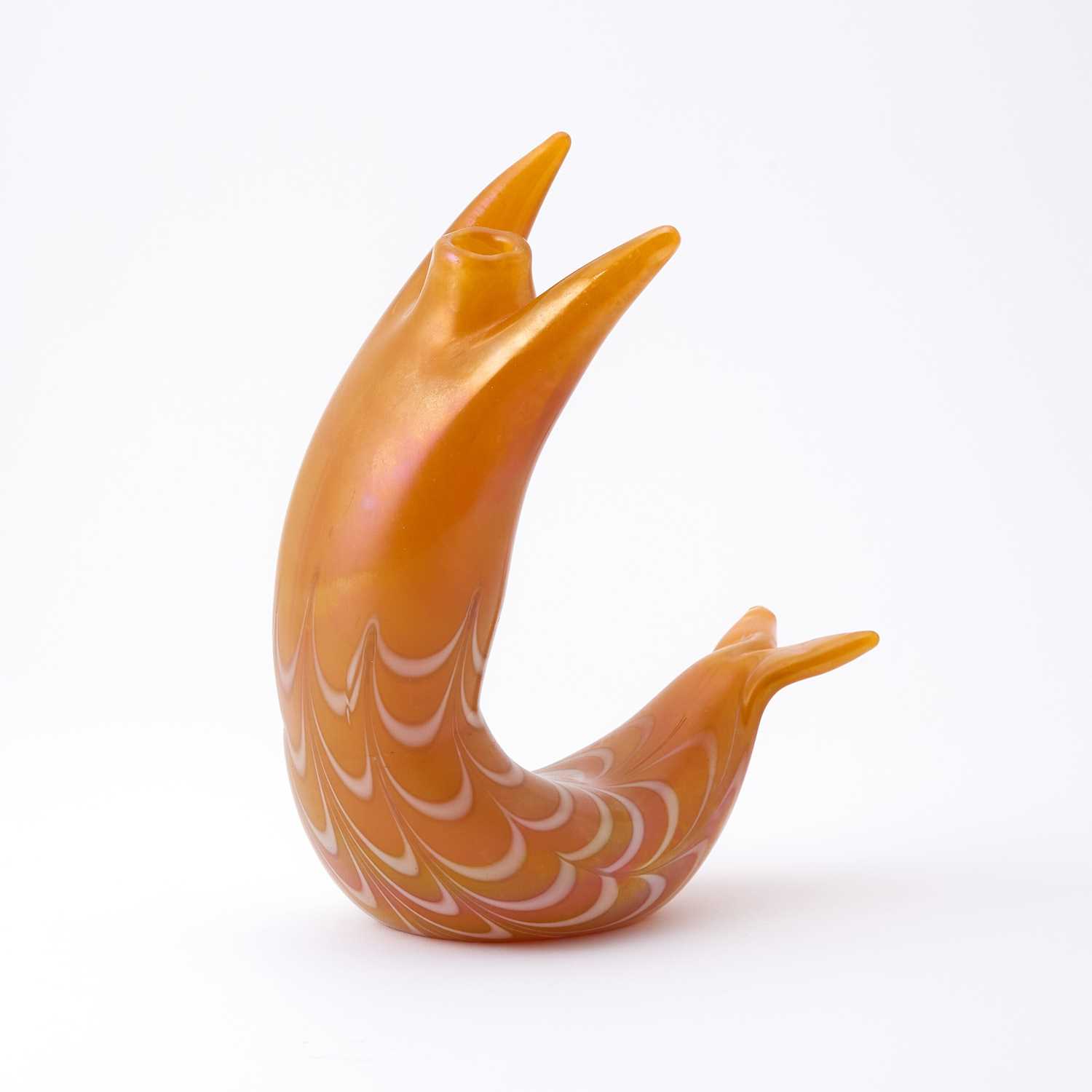 Lot 220 - Venini Style Blown and Iridescent Glass Sirena "A Rete" Vase