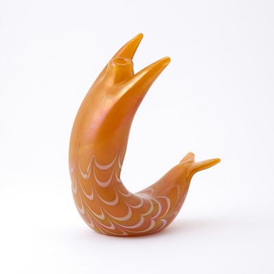 Lot 390 - Venini Style Blown and Iridescent Glass Sirena "A Rete" Vase