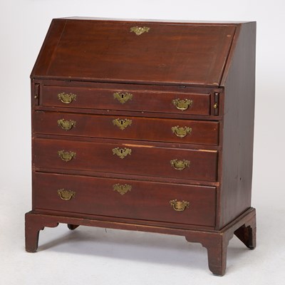 Lot 1074 - Chippendale Maple Slant Front Desk