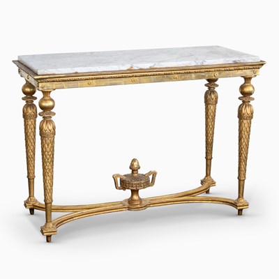 Lot 1133 - North Italian Gilt-Decorated Marble Top Side Table