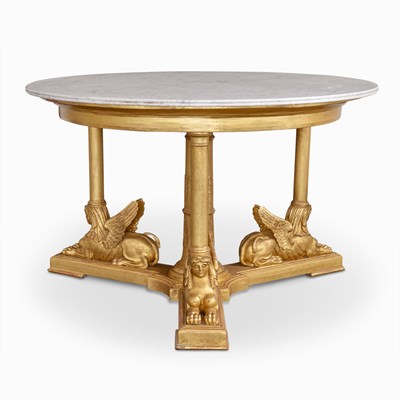 Lot Italian Neoclassical Giltwood Center Table