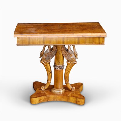 Lot 1149 - Austrian Biedermeier Walnut Fold-Over Games Table
