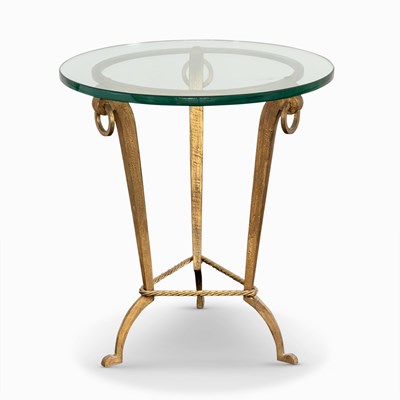 Lot 1155 - Gilt-Metal and Glass End Table