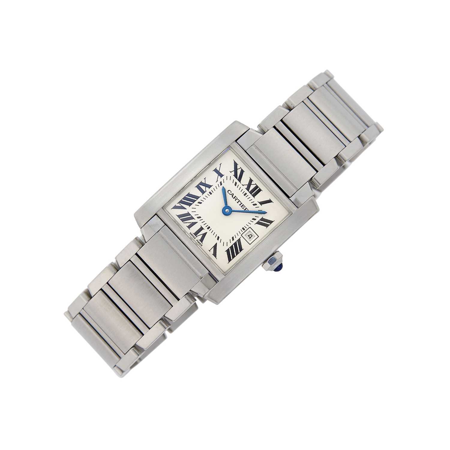 Lot 1052 - Cartier Stainless Steel 'Tank Francaise' Wristwatch, Ref. 2465