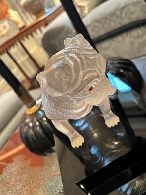 Lot 210 - Continental Gem-Set Carved Rock Crystal Figure of a Pug