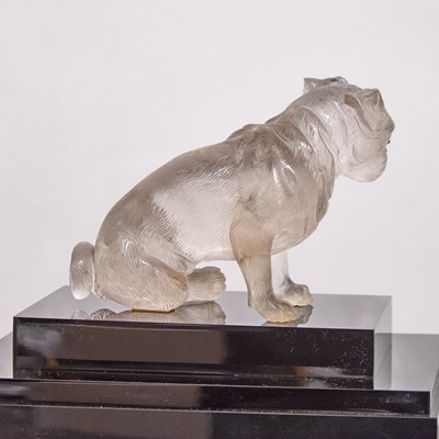 Lot 210 - Continental Gem-Set Carved Rock Crystal Figure of a Pug