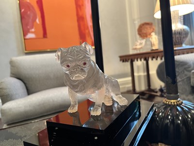 Lot 210 - Continental Gem-Set Carved Rock Crystal Figure of a Pug