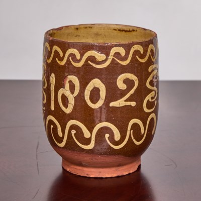 Lot 205 - English Slipware Loving Cup, Initialed MTM