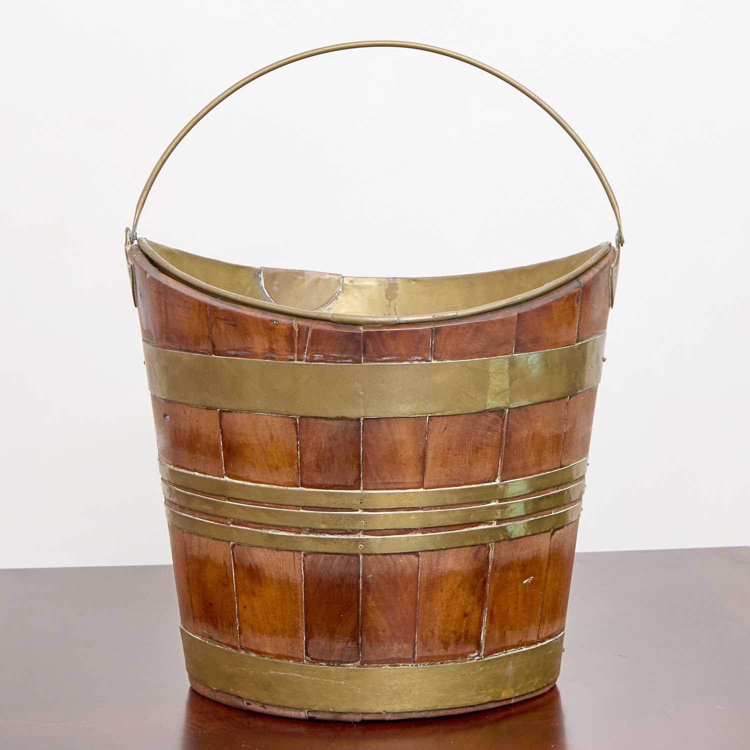 Lot 268 - George III Mahogany and Brass-Banded Peat Bucket