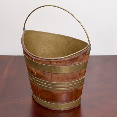Lot 268 - George III Mahogany and Brass-Banded Peat Bucket