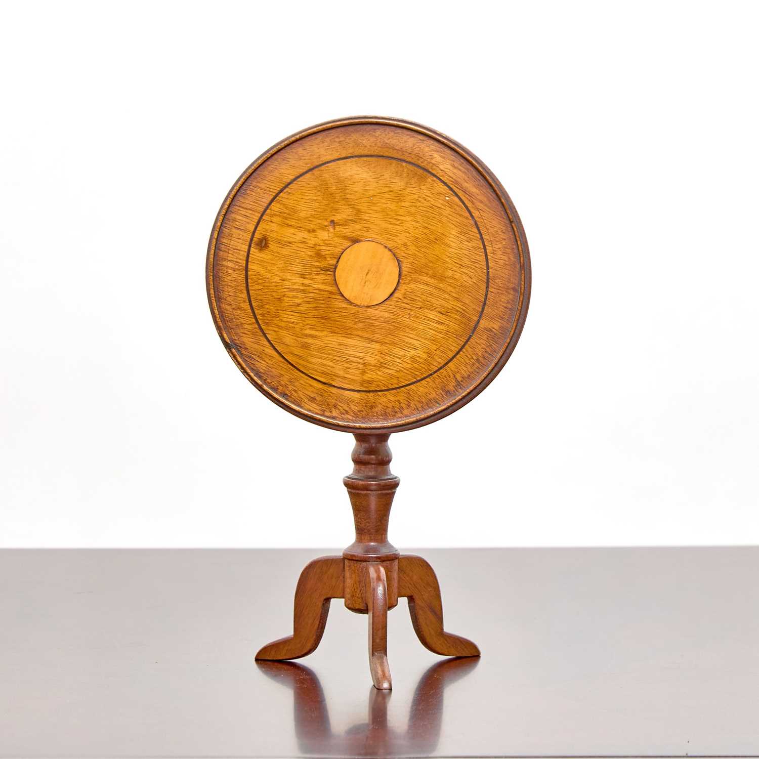 Lot 283 - English Inlaid Wood Miniature Tilt-Top Tea Table