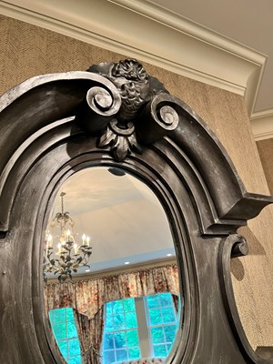 Lot 250 - French Baroque Style Steel Over-Mantel Mirror