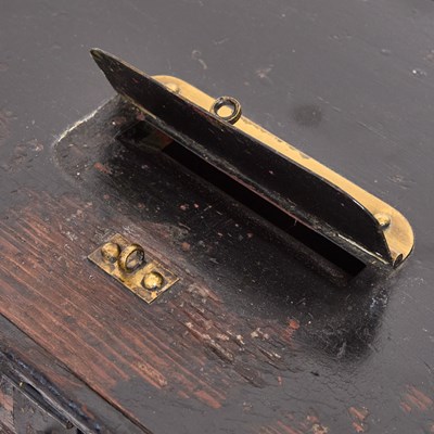Lot 282 - English Black Painted Wood Voting Box