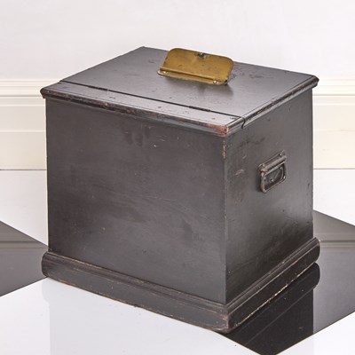 Lot 282 - English Black Painted Wood Voting Box