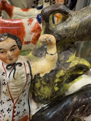 Lot 218 - Pair of English Staffordshire Pottery Figures with Cows