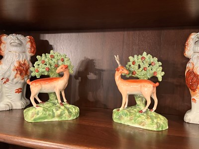 Lot 218 - Pair of English Staffordshire Pottery Figures with Cows