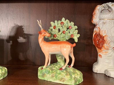 Lot 218 - Pair of English Staffordshire Pottery Figures with Cows
