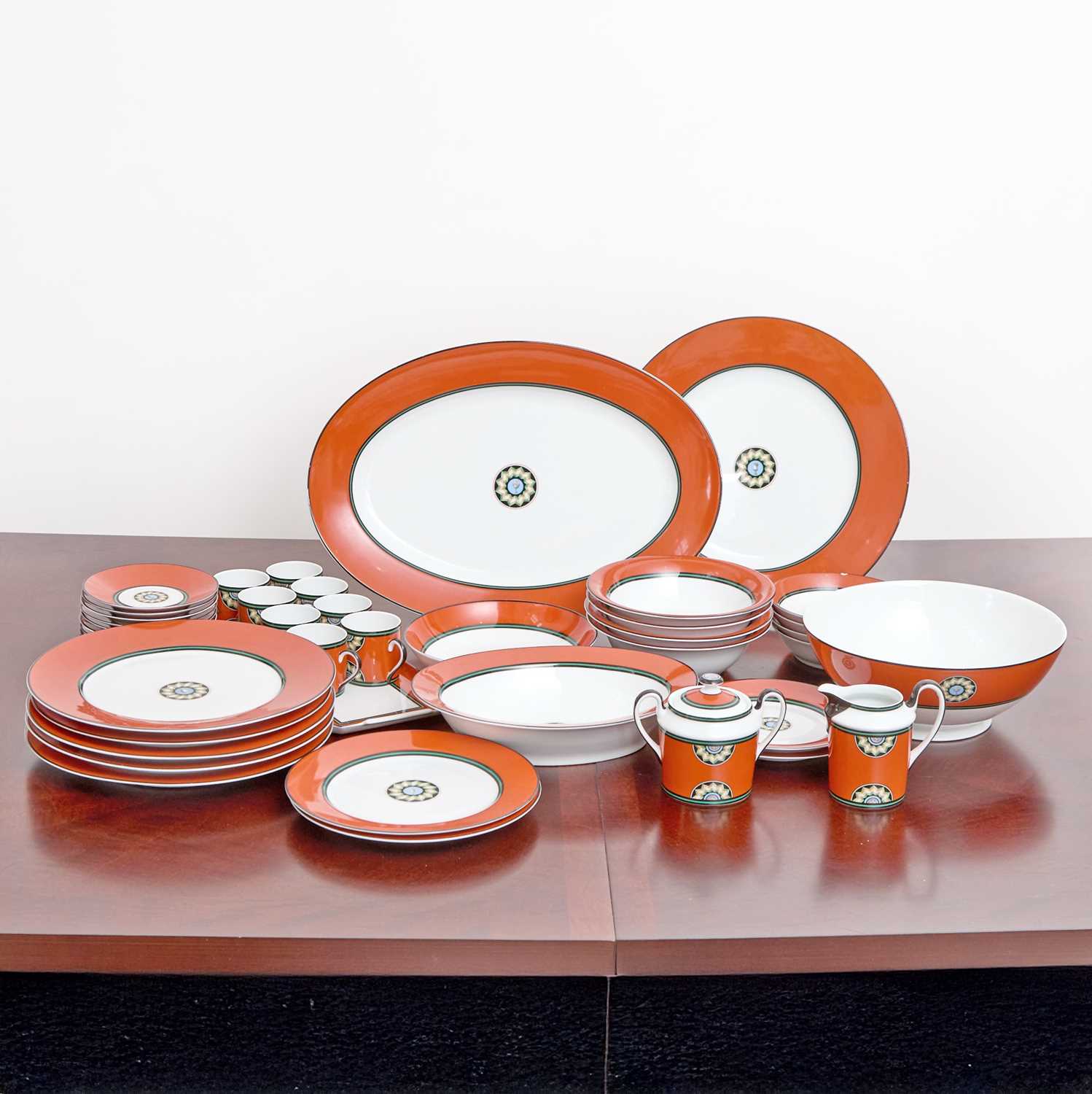 Lot 273 - Puiforcat for Limoges Porcelain 'Pompeii' Pattern Partial Table Service