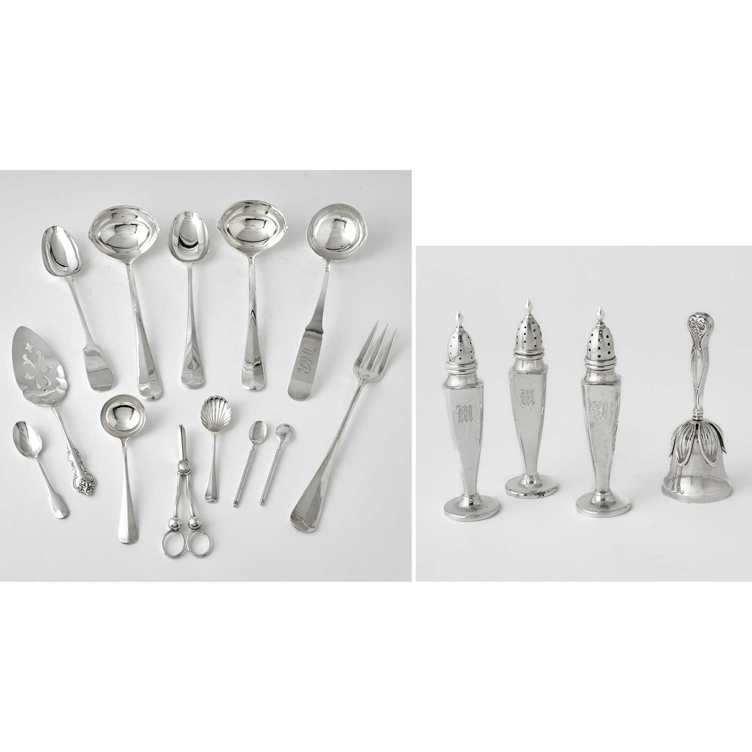 Lot 129 - Group of Sterling Silver and Silver-Plated Serving Flatware and Hollowware
