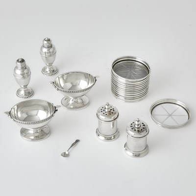 Lot 98 - Group of Sterling Silver, Silver-Plated and Ceramic Table Articles