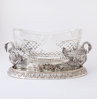 Lot 124 - Continental Silver Plate and Cut Glass Center Bowl