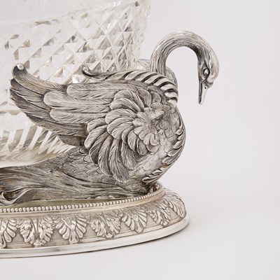Lot 124 - Continental Silver Plate and Cut Glass Center Bowl