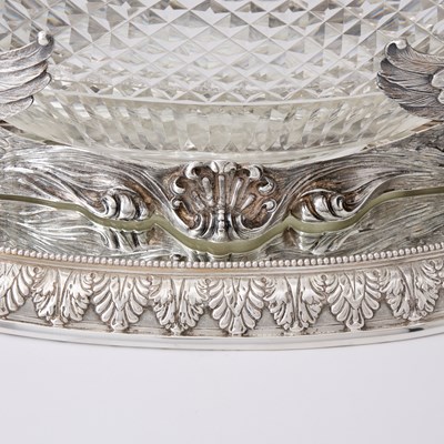 Lot 124 - Continental Silver Plate and Cut Glass Center Bowl