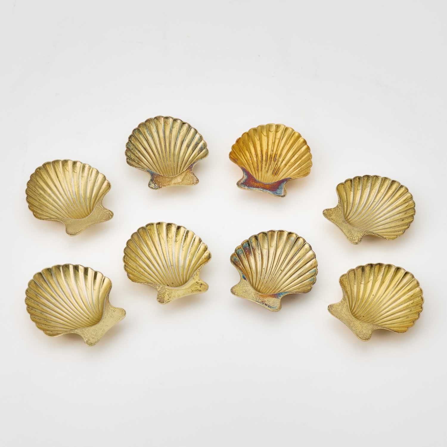 Lot 126 - Set of Eight Tiffany & Co. Sterling Silver Gilt Shell-Form Dishes