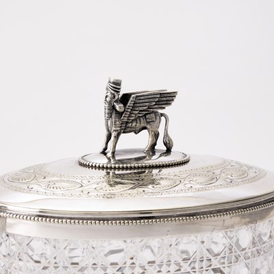 Lot 118 - Silver-Plated and Cut Glass Biscuit Box