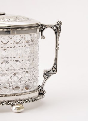 Lot 118 - Silver-Plated and Cut Glass Biscuit Box