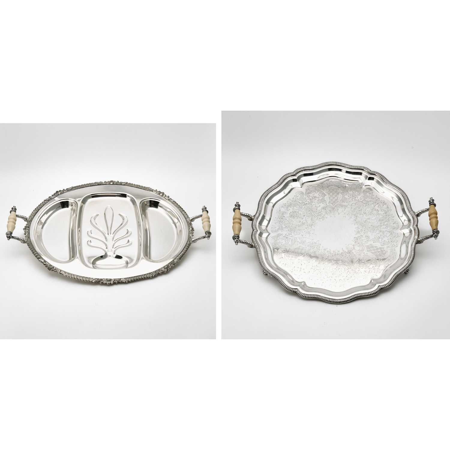 Lot 105 - Two Silver Plated Two Handled Trays