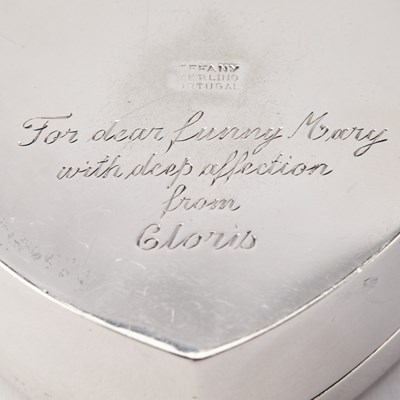 Lot 107 - Tiffany & Co. Heart Shaped Sterling Silver Box, Gifted from Cloris Leachman
