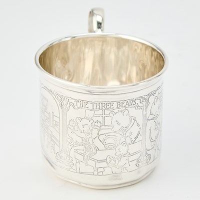 Lot 109 - Three Sterling Silver Child's Cups, one Engraved "Mary Tyler Moore"