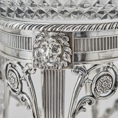 Lot 113 - George III Sterling Silver and Cut Glass Epergne