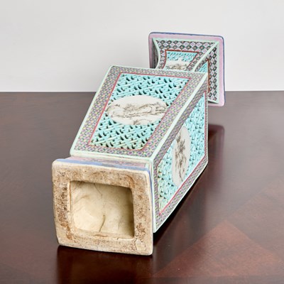 Lot 157 - Chinese Pierced Famille Rose Porcelain Vase