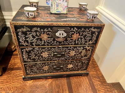 Lot 155 - Painted Chinese Table Chest Fitted with Drawers
