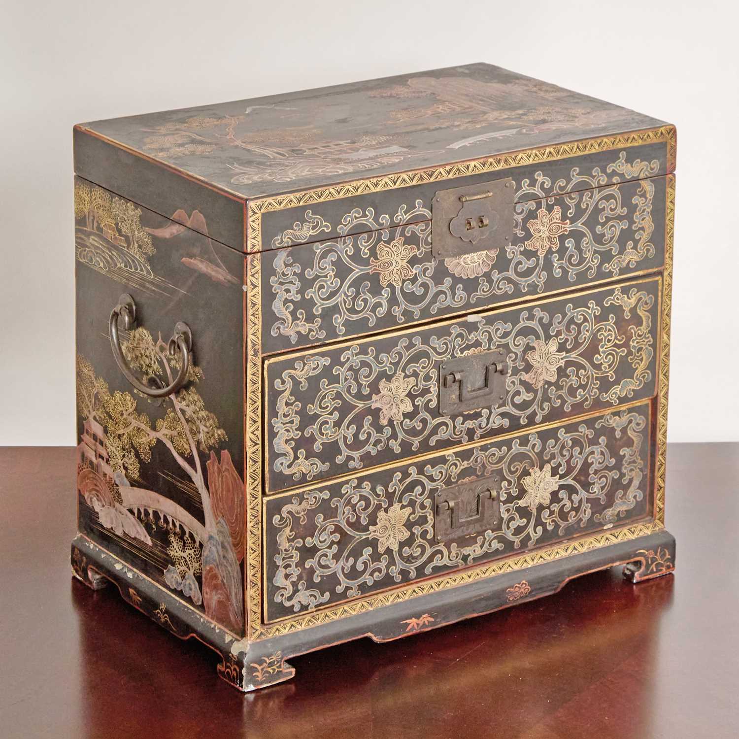 Lot 155 - Painted Chinese Table Chest Fitted with Drawers