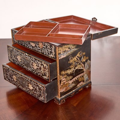 Lot 155 - Painted Chinese Table Chest Fitted with Drawers
