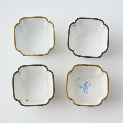 Lot 154 - Chinese Canton Enamel Teapot with Four Cups
