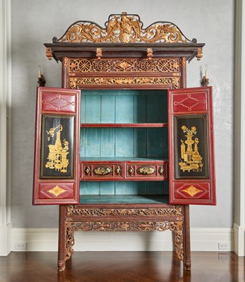Lot 153 - Parcel Gilt Lacquered Chinese Wood Cabinet