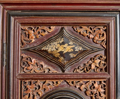 Lot 153 - Parcel Gilt Lacquered Chinese Wood Cabinet