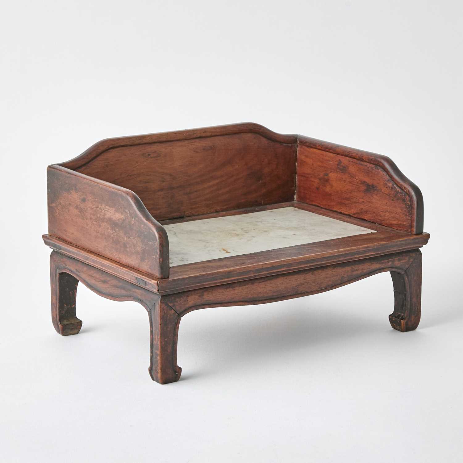 Lot 150 - Chinese Marble-Inset Hardwood Model of a Throne Chair