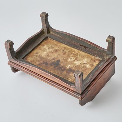 Lot 150 - Chinese Marble-Inset Hardwood Model of a Throne Chair