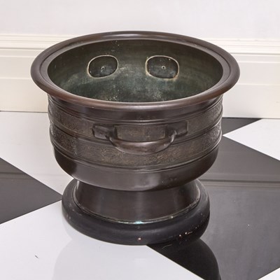 Lot 174 - Japanese Bronze Twin-Handled Planter