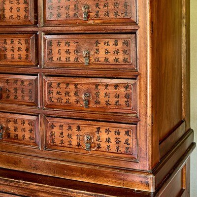 Lot 146 - Chinese Softwood Apothecary Cabinet