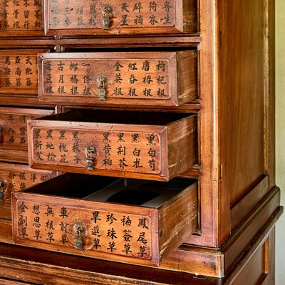 Lot 146 - Chinese Softwood Apothecary Cabinet