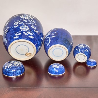 Lot 145 - Three Chinese Blue and White Porcelain Ginger Jars