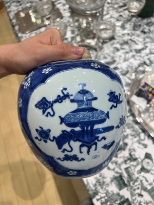 Lot 142 - Three Chinese Blue and White Porcelain Ginger Jars